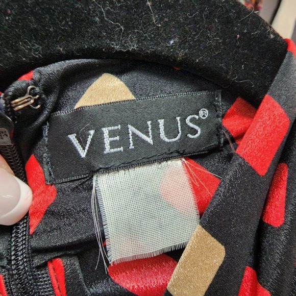 Venus Red & Black Wide Leg Jumpsuit Size M - Picture 14 of 16